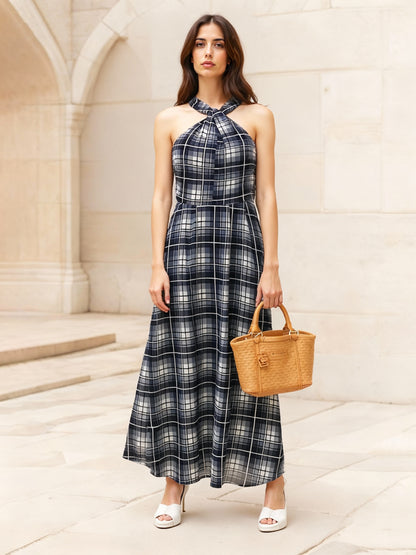 Women's Blue Printed Cropped Jacket + Wide-leg Pants Set, Retro-style Elegant Slimming Two-piece Outfit